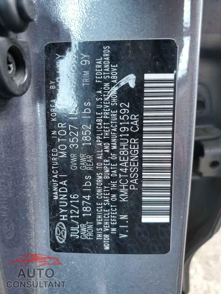 HYUNDAI ACCENT 2017 - KMHCT4AE8HU191592