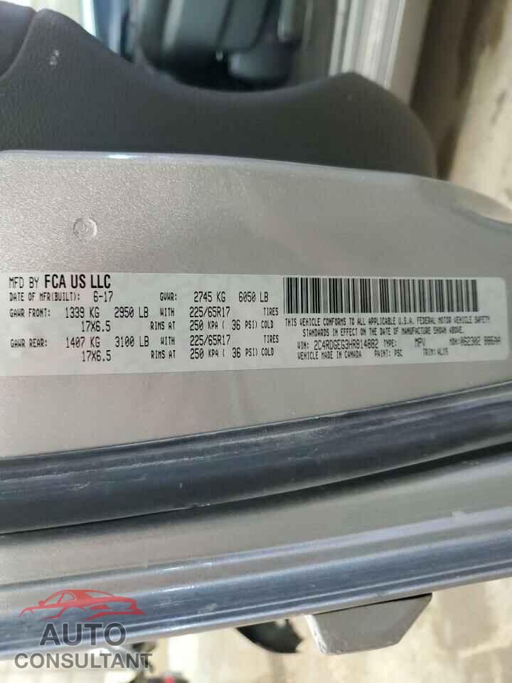 DODGE CARAVAN 2017 - 2C4RDGEG3HR814882