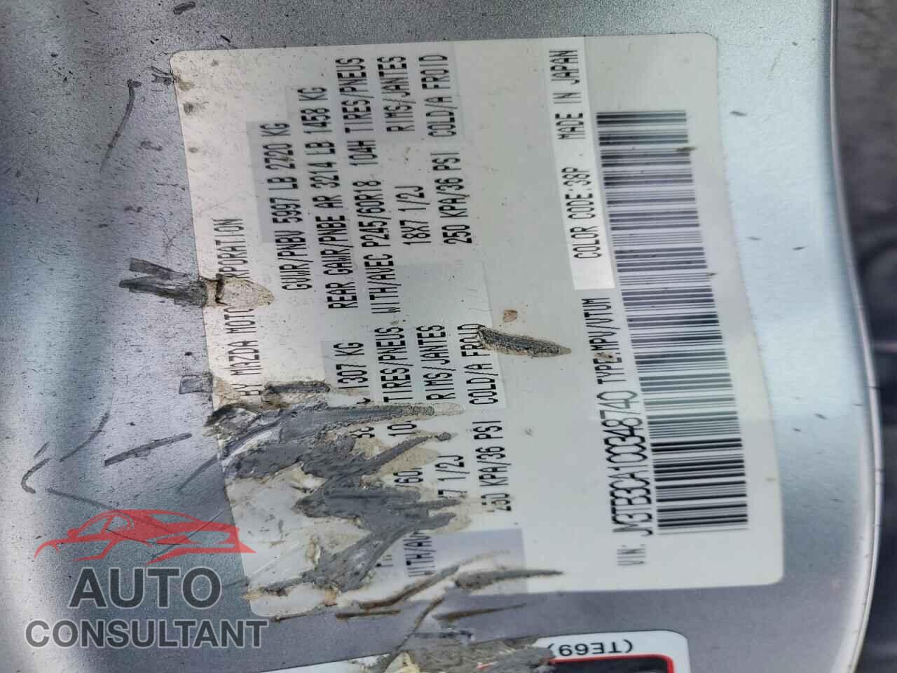MAZDA CX-9 2012 - JM3TB3CA1C0348740