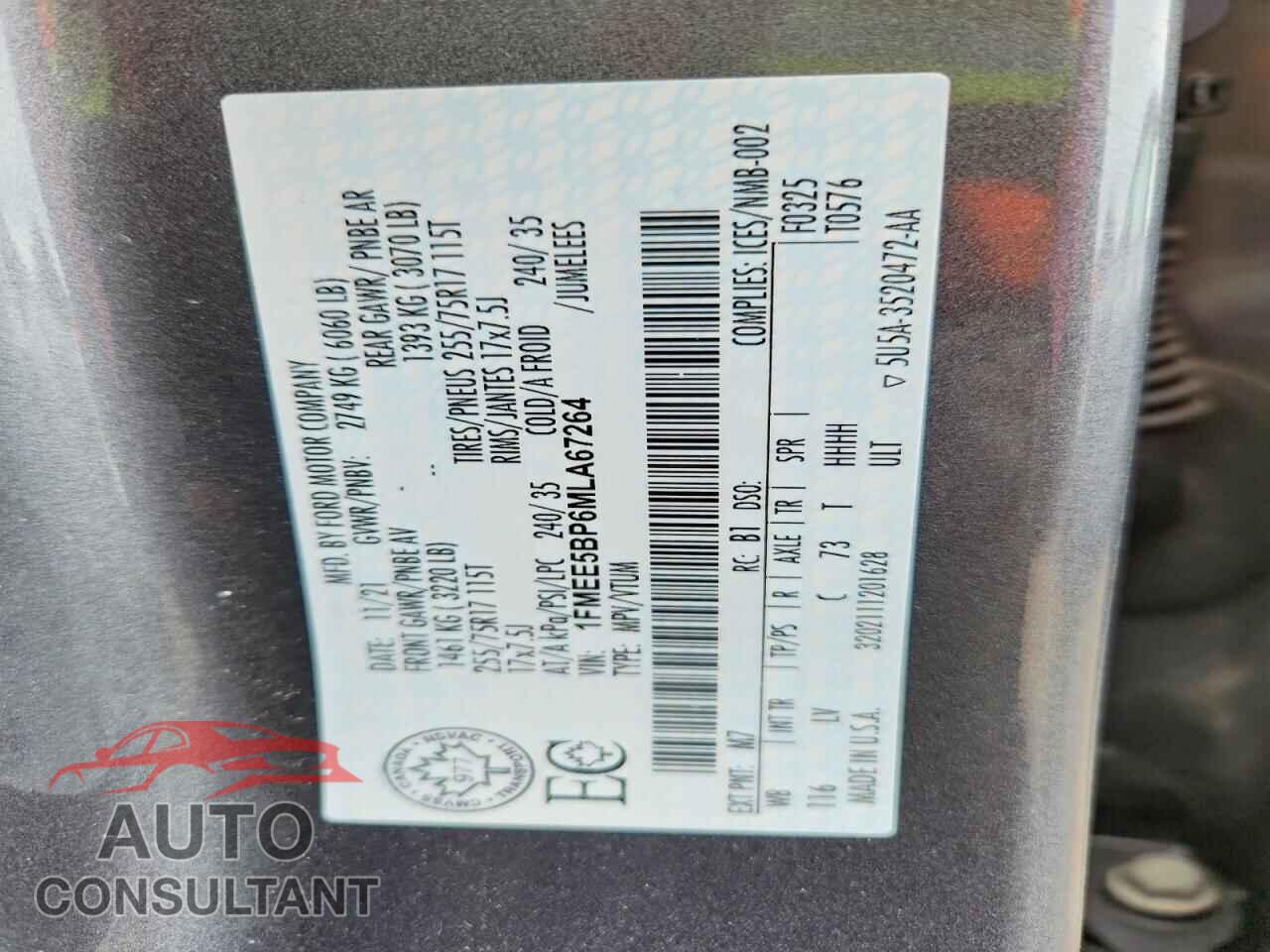 FORD BRONCO 2021 - 1FMEE5BP6MLA67264