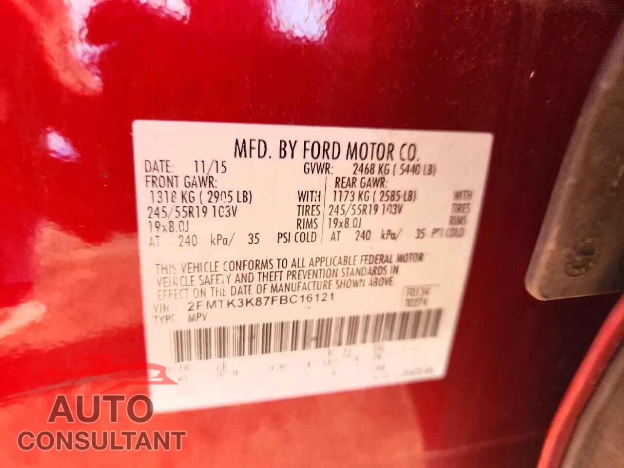 FORD EDGE 2015 - 2FMTK3K87FBC16121