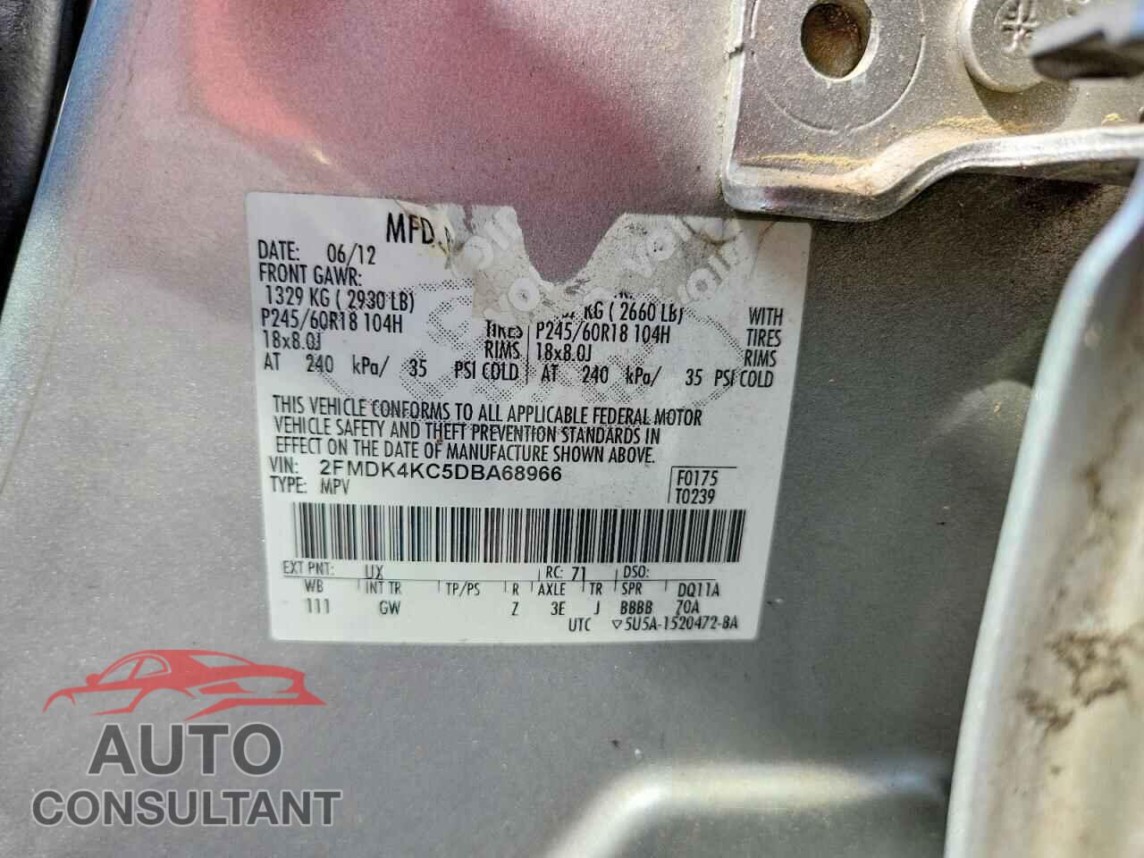 FORD EDGE 2013 - 2FMDK4KC5DBA68966