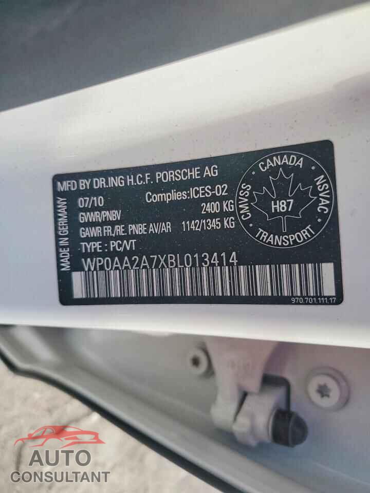 PORSCHE PANAMERA 2011 - WP0AA2A7XBL013414