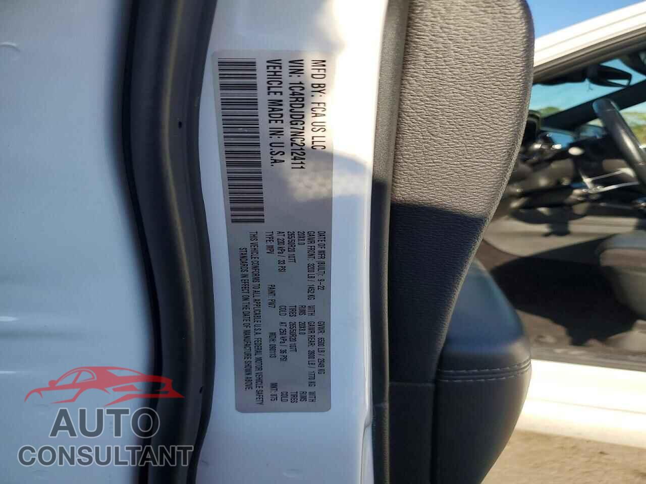 DODGE DURANGO 2022 - 1C4RDJDG7NC212411