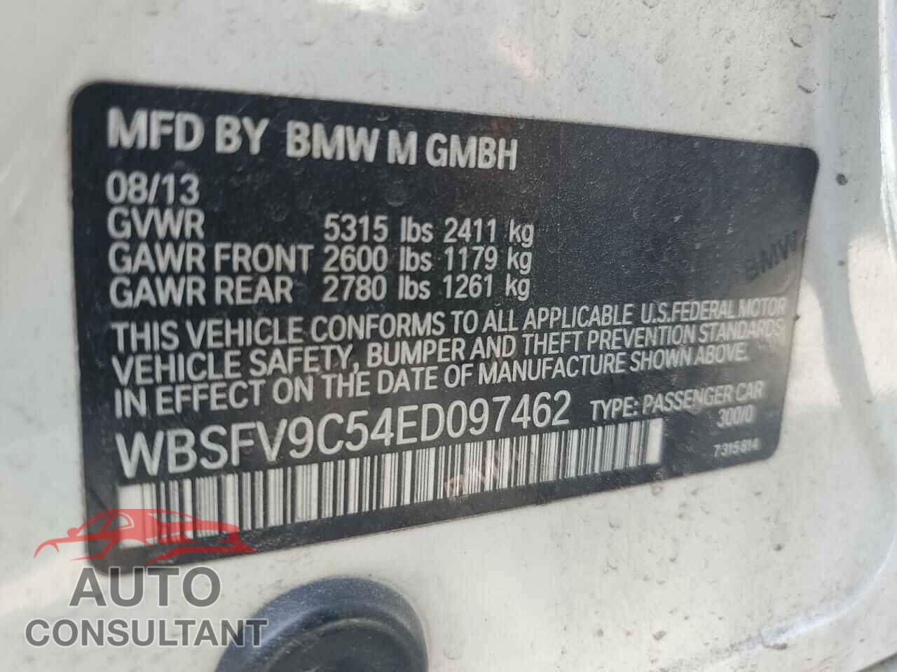 BMW M5 2014 - WBSFV9C54ED097462