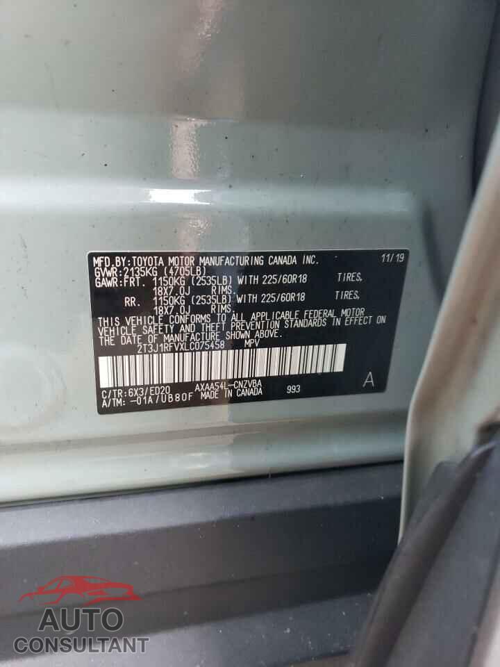 TOYOTA RAV4 2020 - 2T3J1RFVXLC075458