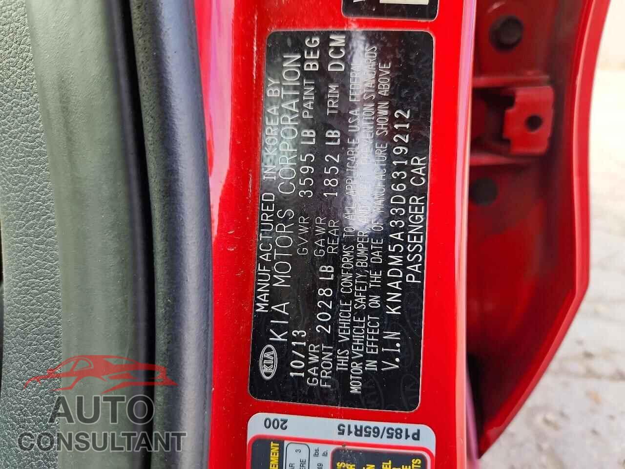KIA RIO 2013 - KNADM5A33D6319212
