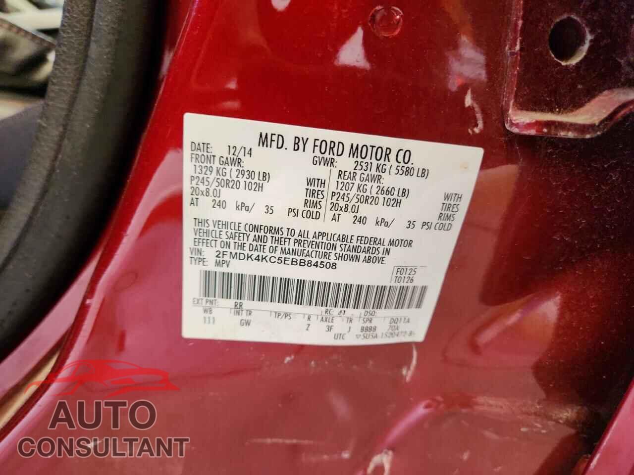 FORD EDGE 2014 - 2FMDK4KC5EBB84508