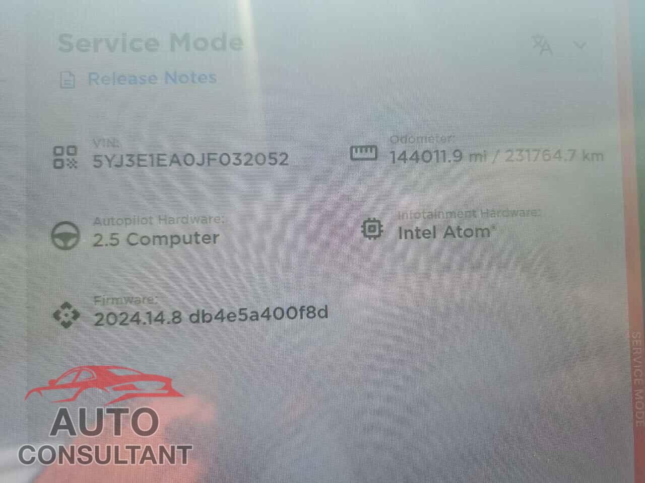 TESLA MODEL 3 2018 - 5YJ3E1EA0JF032052