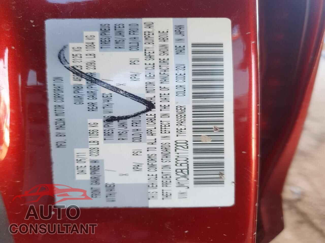 MAZDA 5 2012 - JM1CW2BL6C0117200
