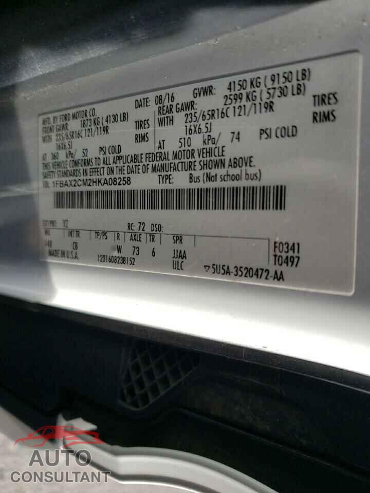 FORD TRANSIT 2017 - 1FBAX2CM2HKA08258