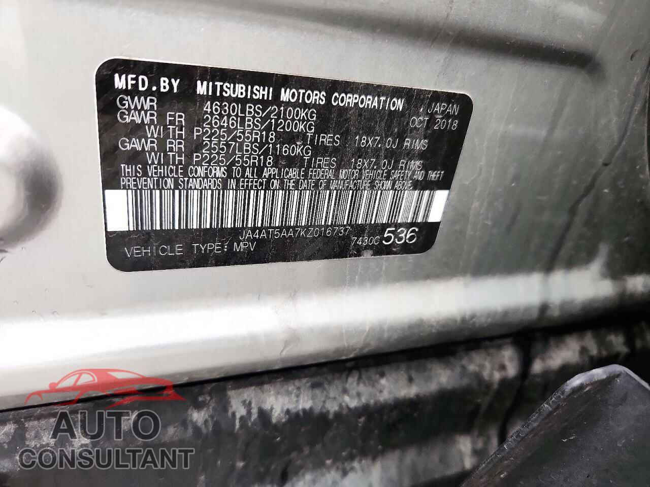 MITSUBISHI ECLIPSE 2019 - JA4AT5AA7KZ016737