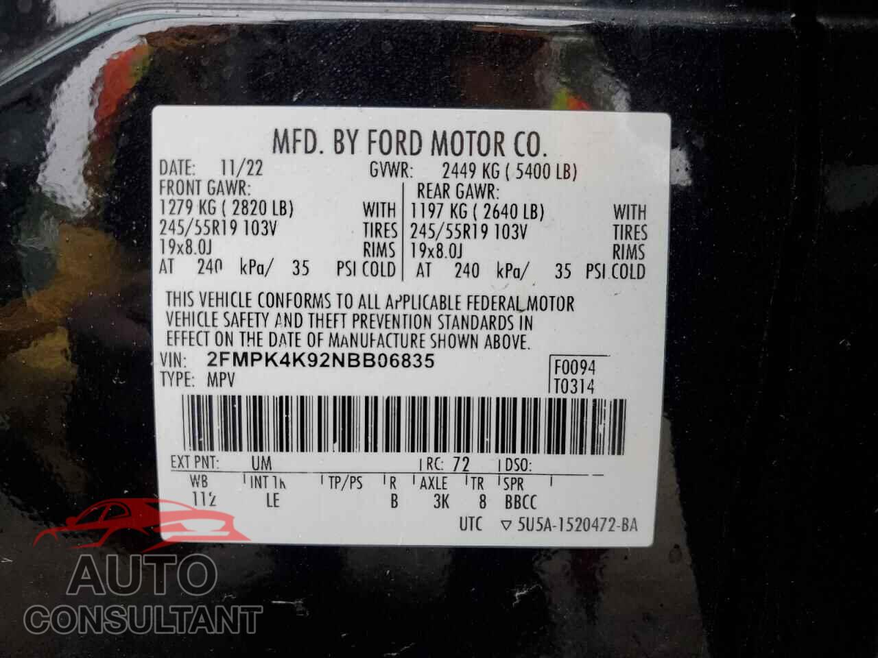 FORD EDGE 2022 - 2FMPK4K92NBB06835
