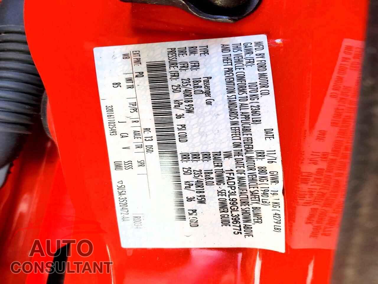 FORD FOCUS 2016 - 1FADP3L99GL396775