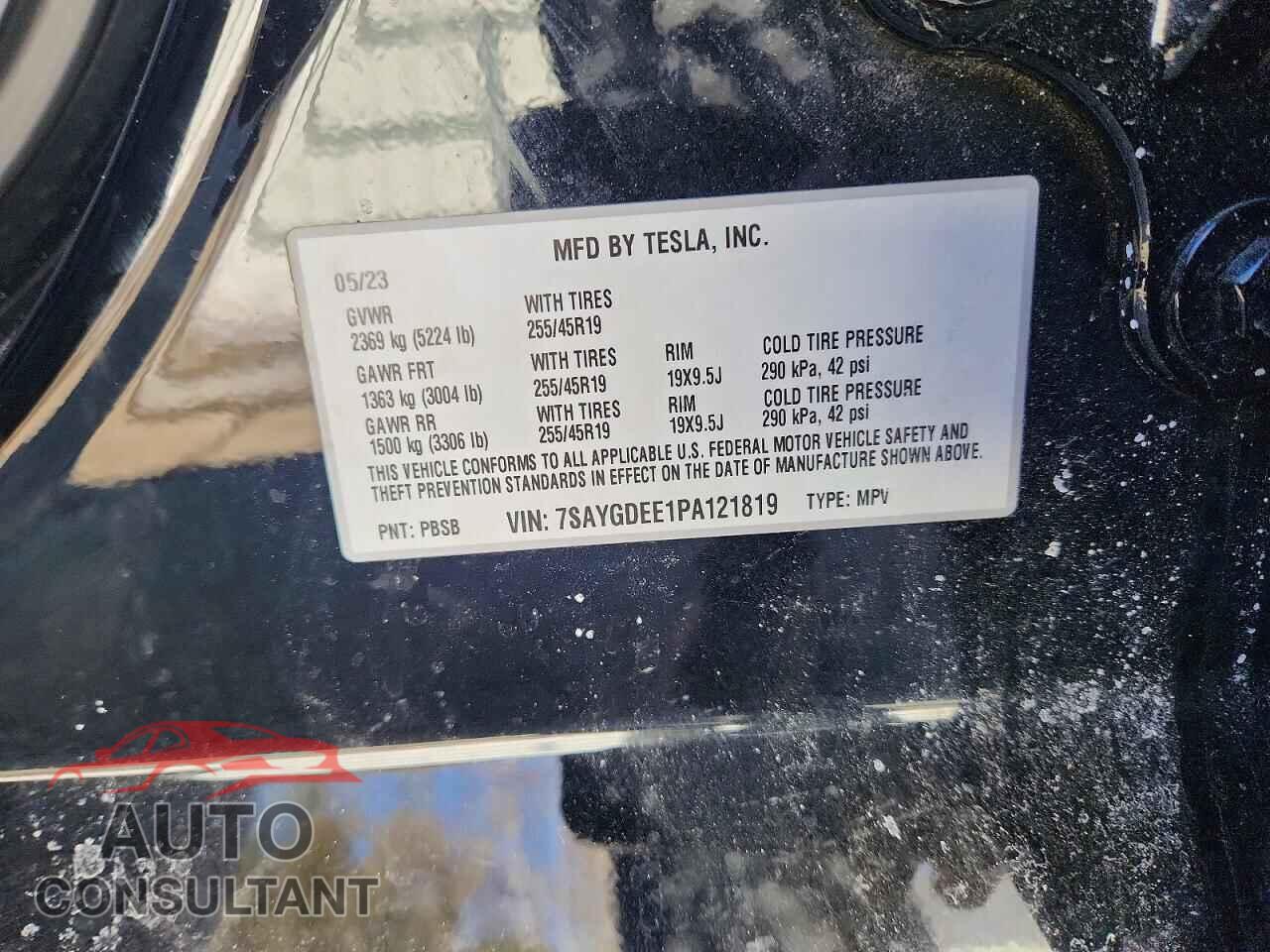 TESLA MODEL Y 2023 - 7SAYGDEE1PA121819