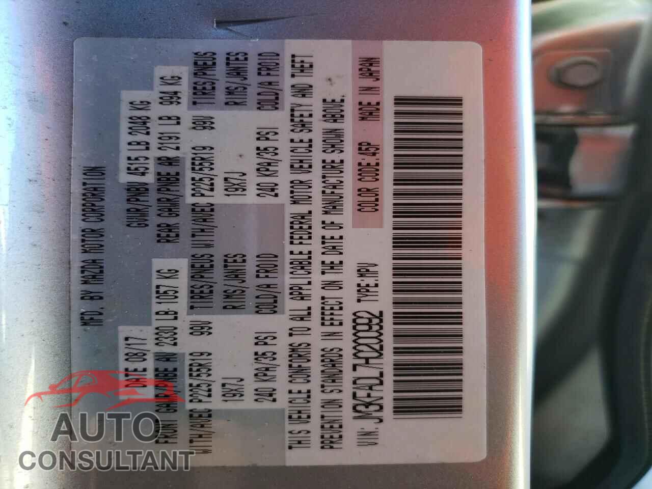 MAZDA CX-5 2017 - JM3KFADL7H0200992
