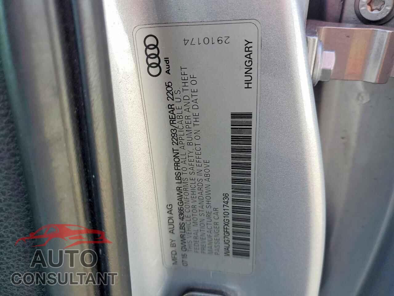 AUDI A3 2016 - WAUG7GFFXG1017436