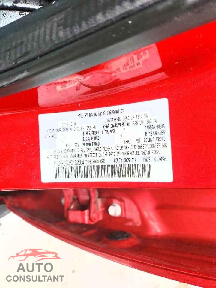 MAZDA CX-3 2017 - JM1DKFD70H0162664
