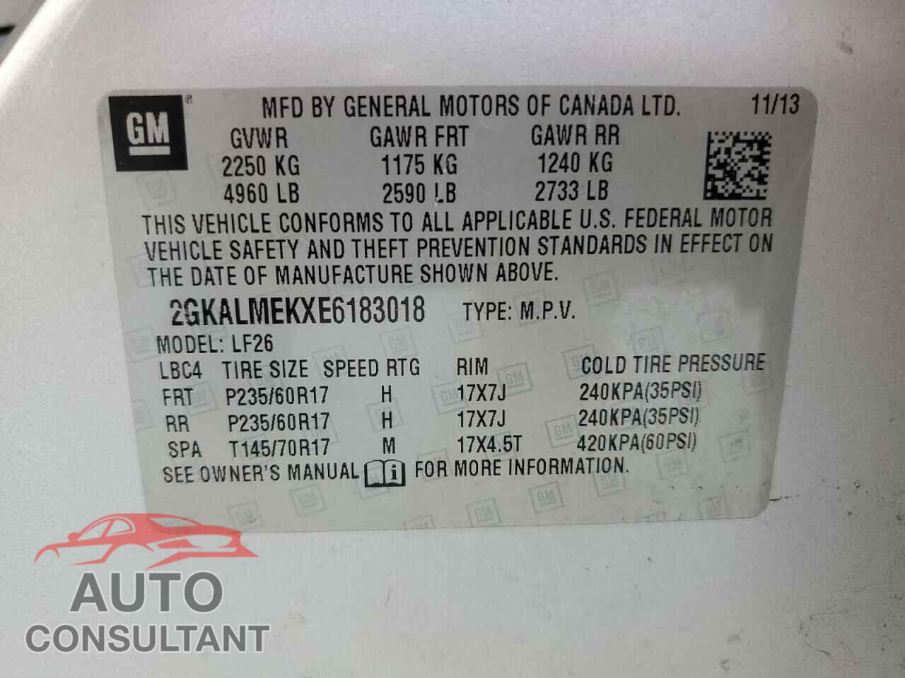 GMC TERRAIN 2014 - 2GKALMEKXE6183018