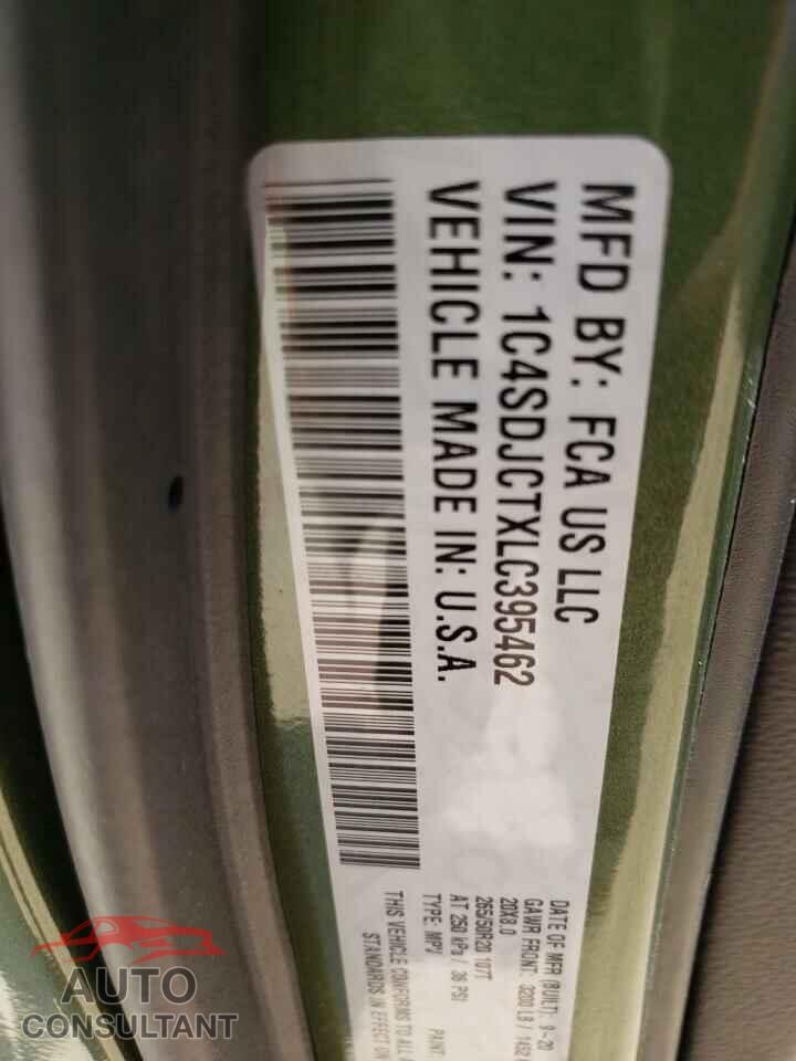 DODGE DURANGO 2020 - 1C4SDJCTXLC395462