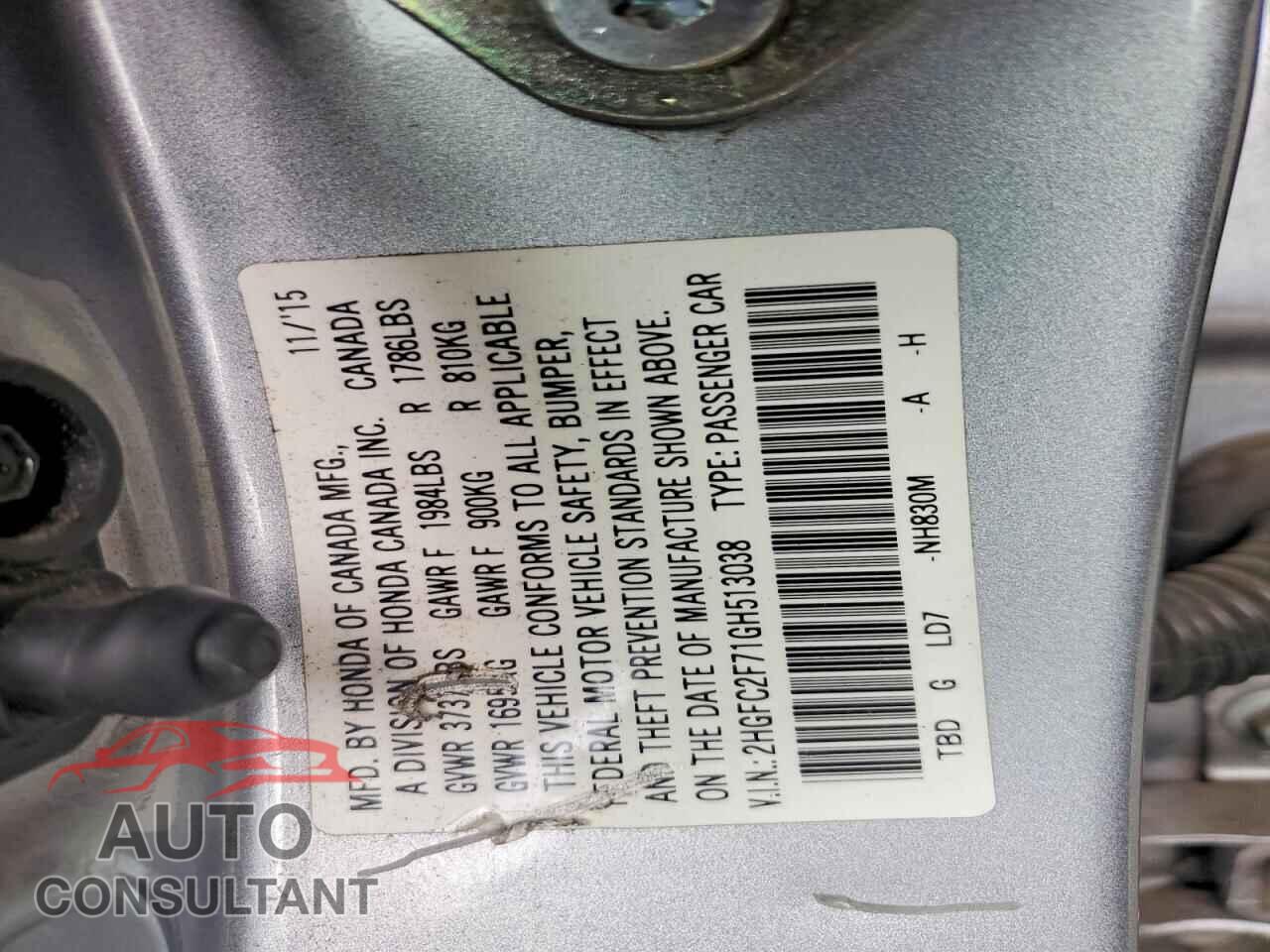 HONDA CIVIC 2016 - 2HGFC2F71GH513038