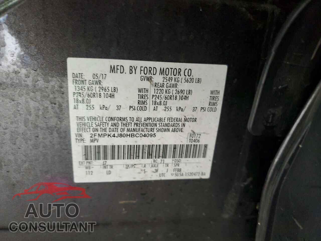 FORD EDGE 2017 - 2FMPK4J80HBC04095