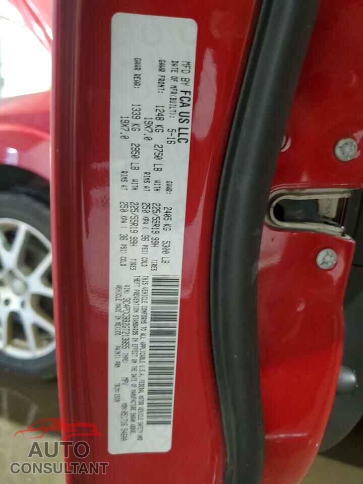 DODGE JOURNEY 2016 - 3C4PDCBB2GT213855