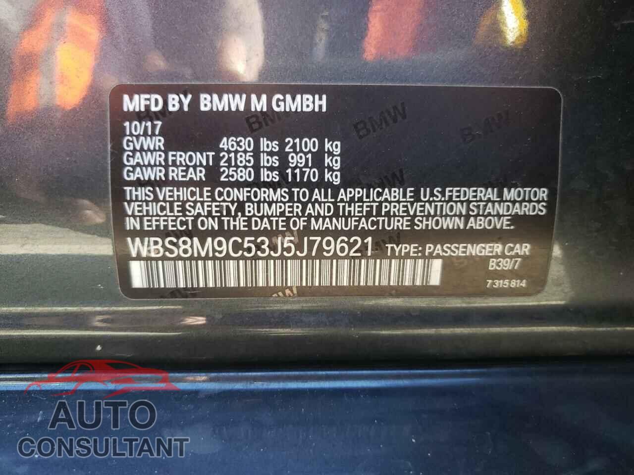 BMW M3 2018 - WBS8M9C53J5J79621