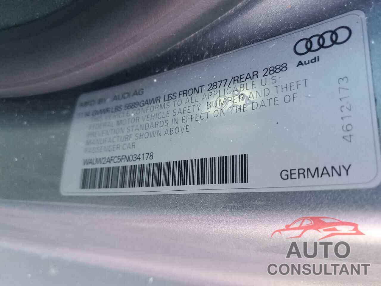 AUDI S7/RS7 2015 - WAUW2AFC5FN034178