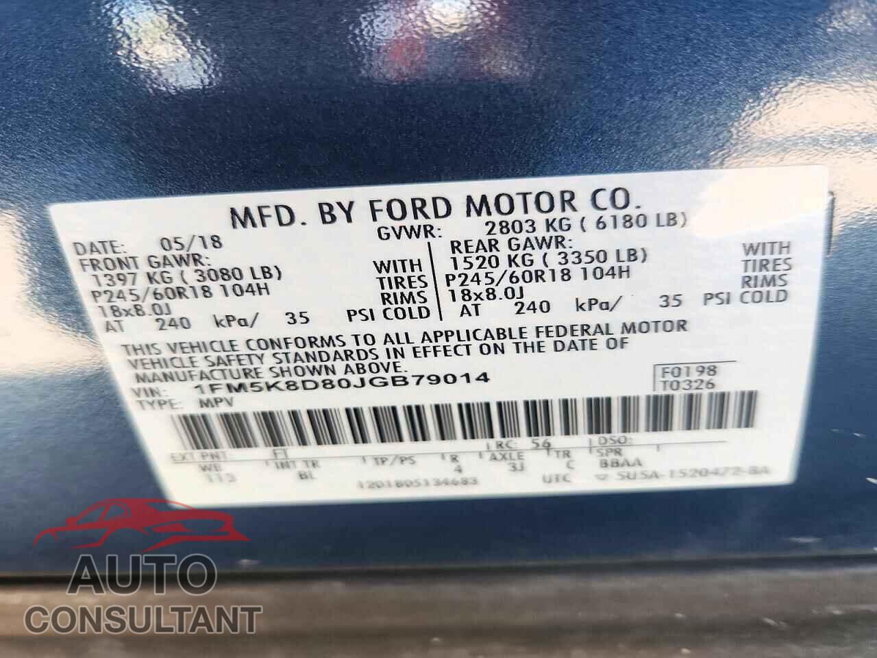 FORD EXPLORER 2018 - 1FM5K8D80JGB79014
