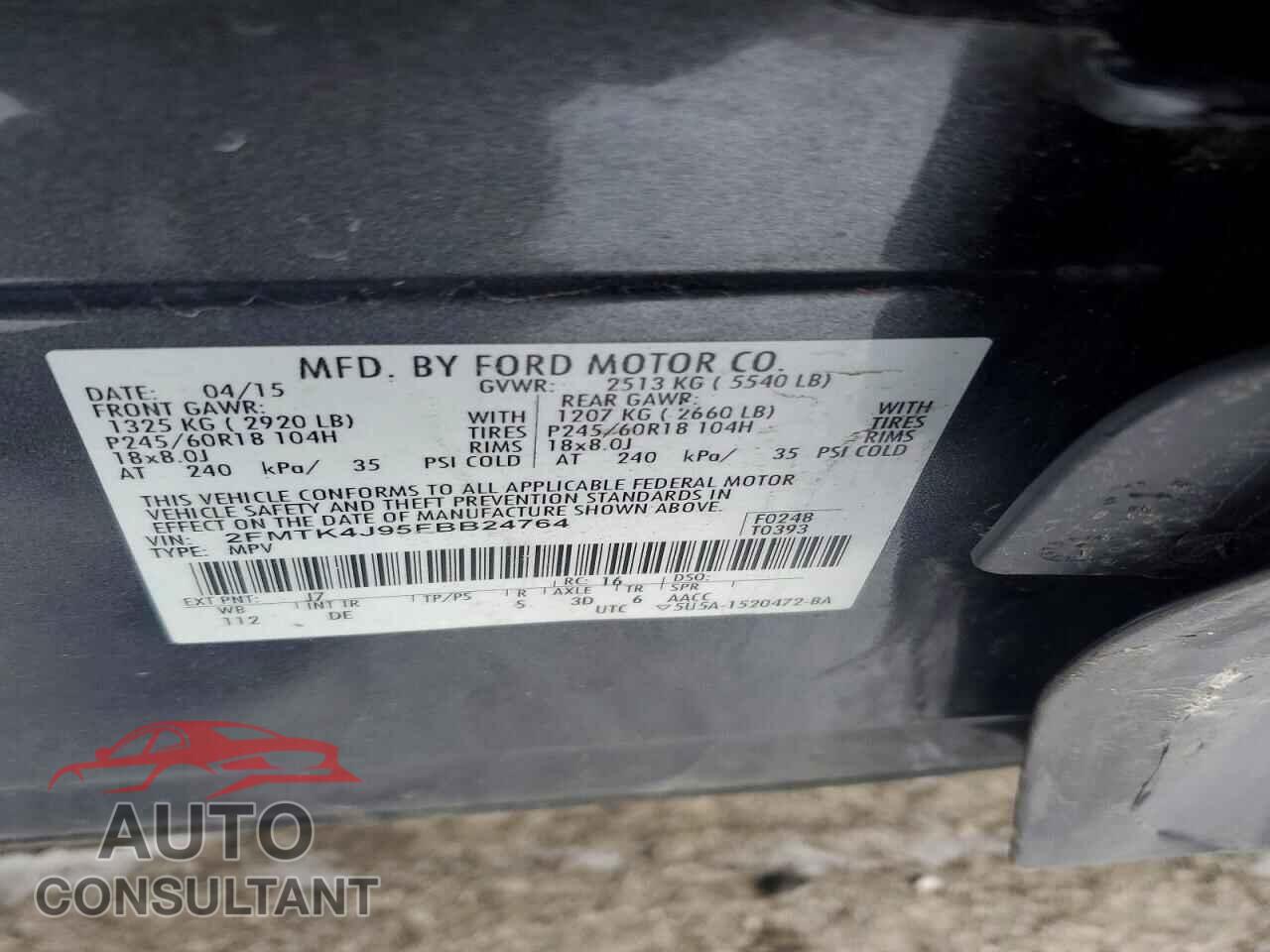 FORD EDGE 2015 - 2FMTK4J95FBB24764