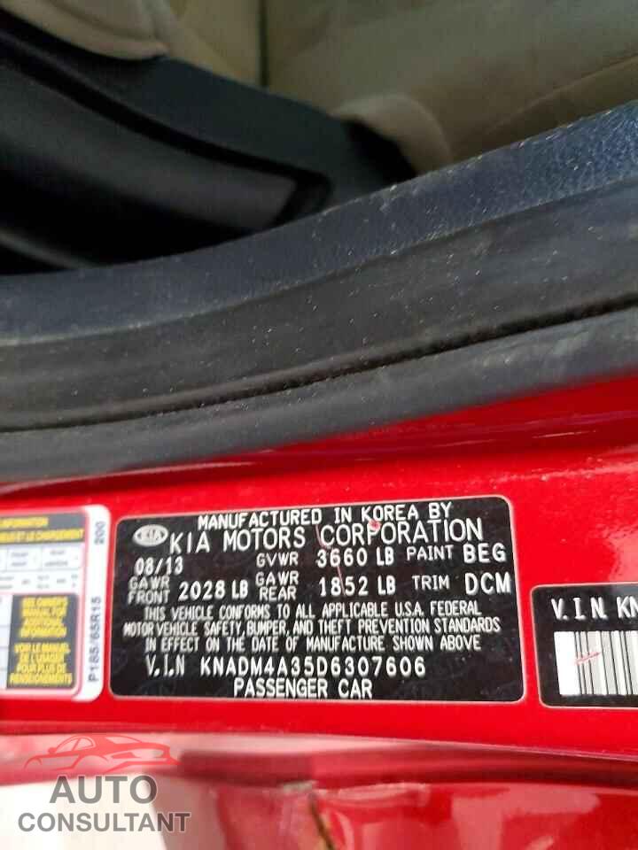 KIA RIO 2013 - KNADM4A35D6307606