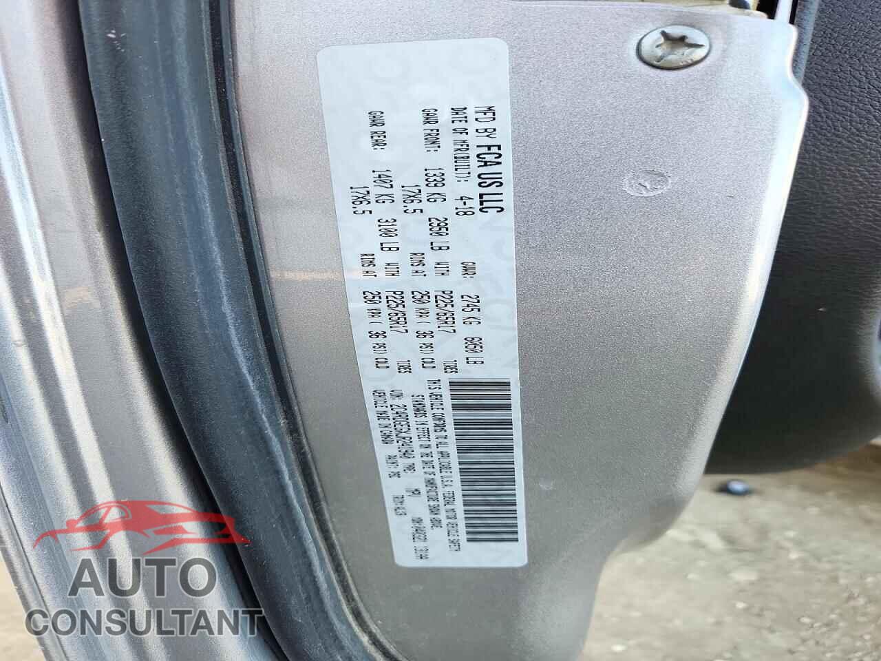 DODGE CARAVAN 2018 - 2C4RDGEGXJR241940