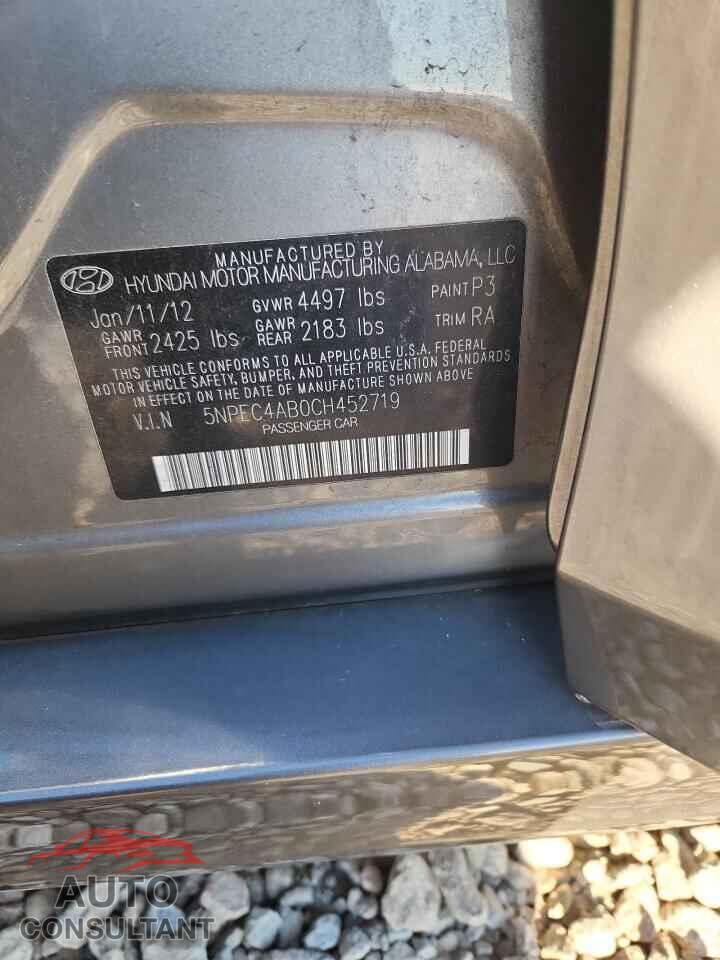 HYUNDAI SONATA 2012 - 5NPEC4AB0CH452719