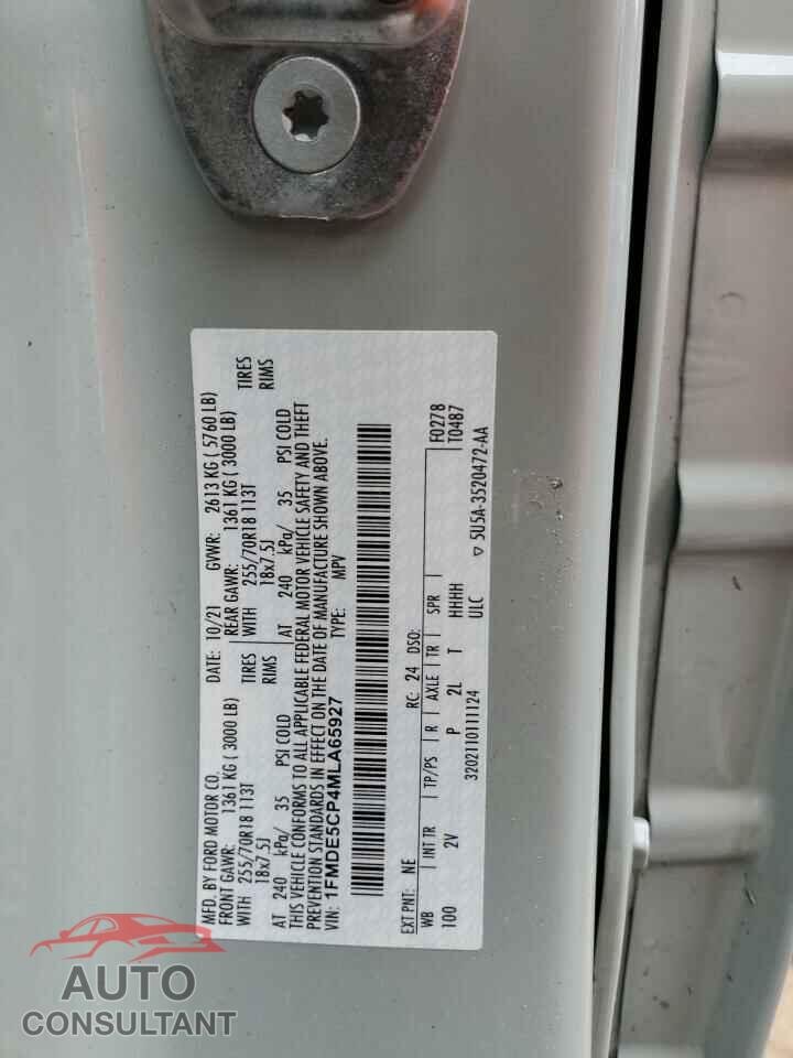 FORD BRONCO 2021 - 1FMDE5CP4MLA65927