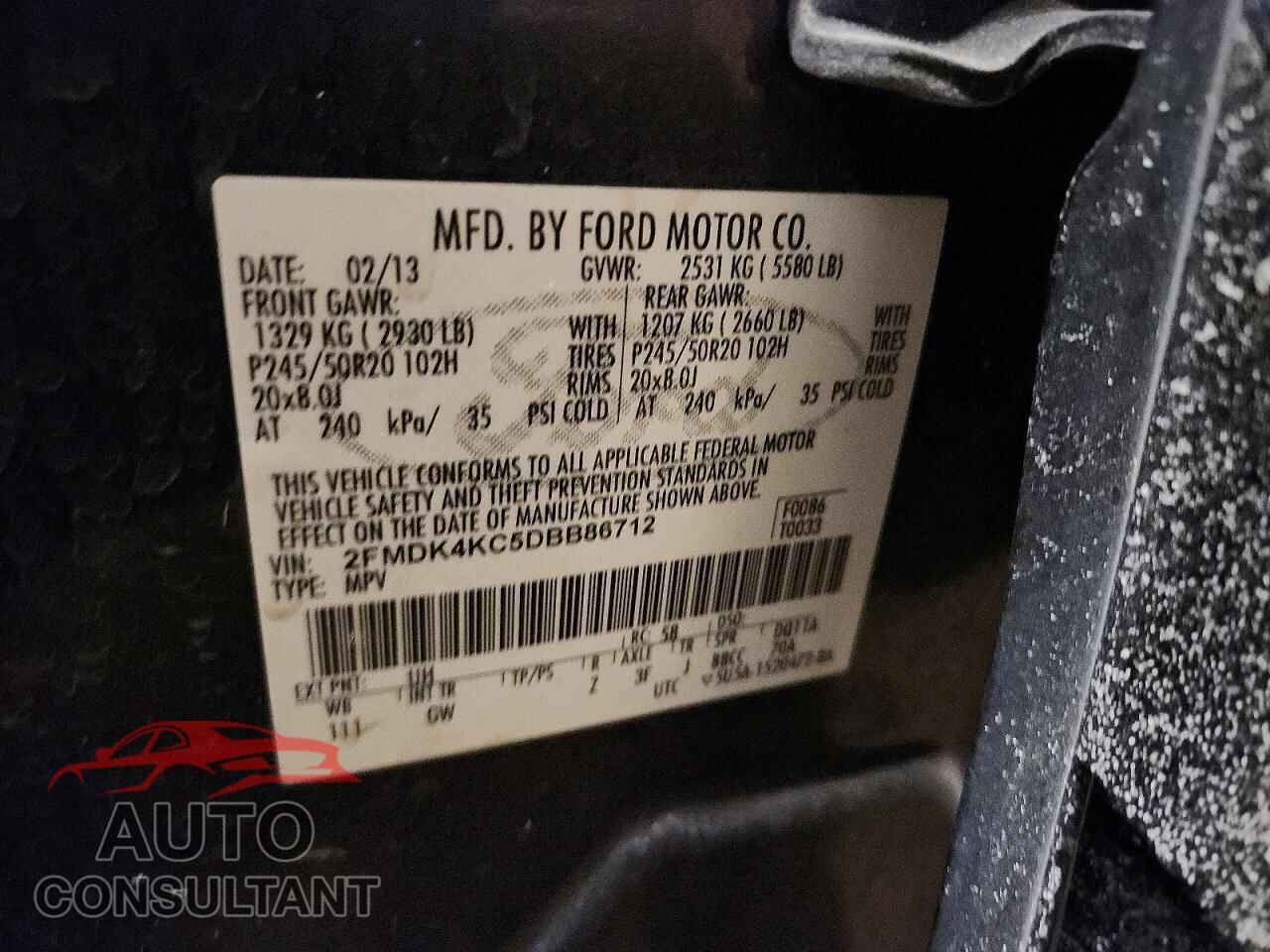 FORD EDGE 2013 - 2FMDK4KC5DBB86712
