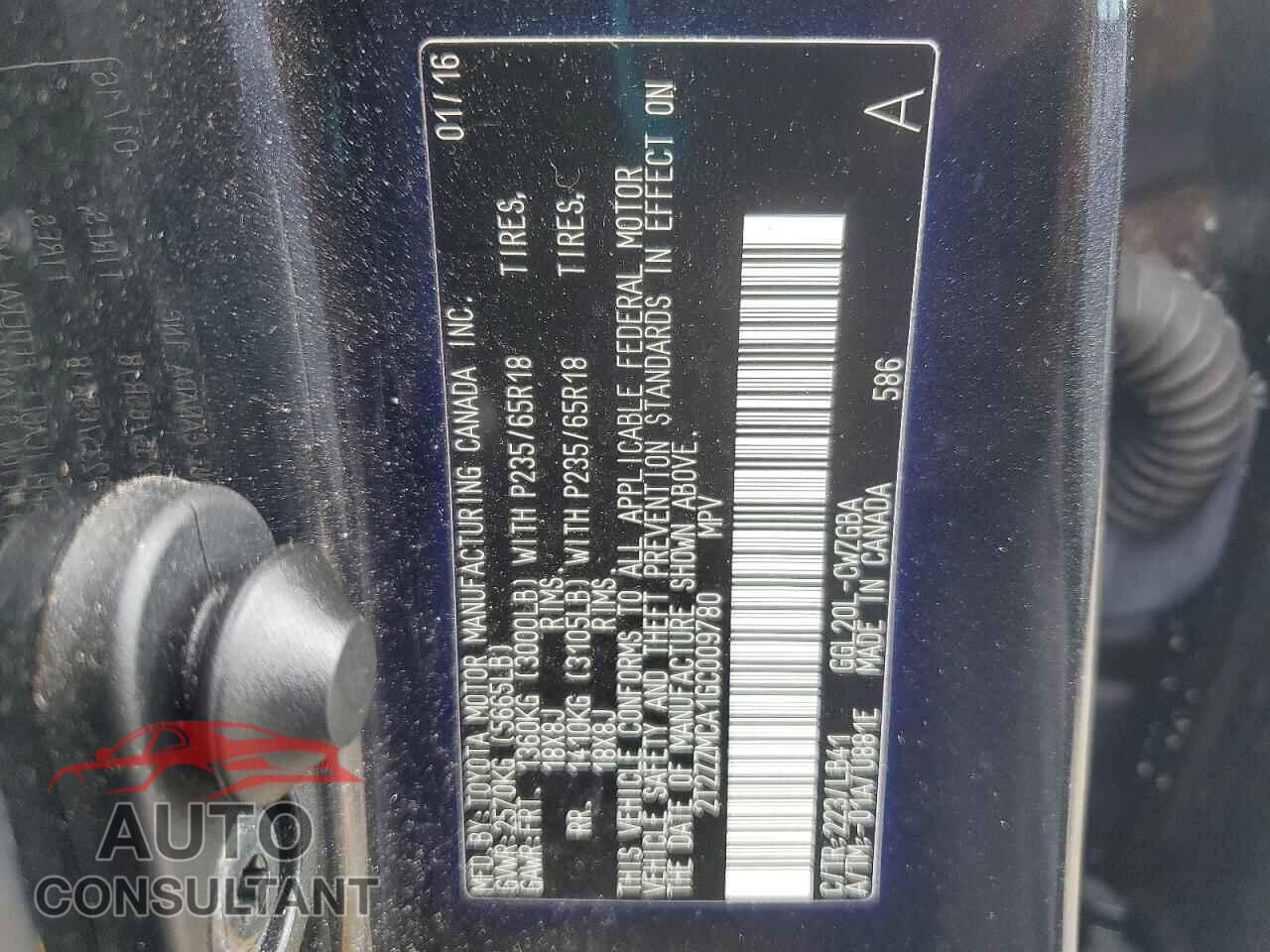 LEXUS RX350 2016 - 2T2ZZMCA1GC009780