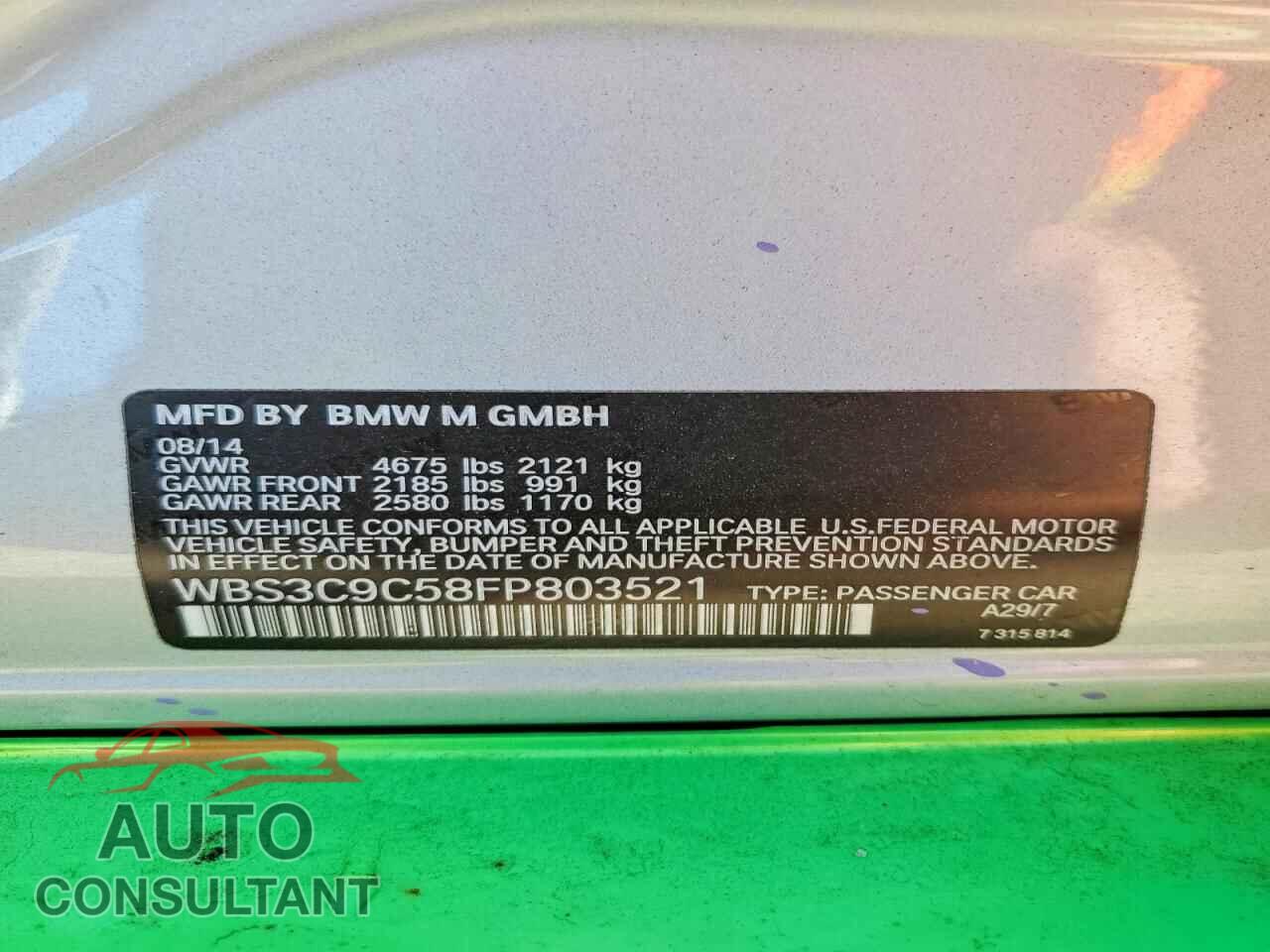 BMW M3 2015 - WBS3C9C58FP803521
