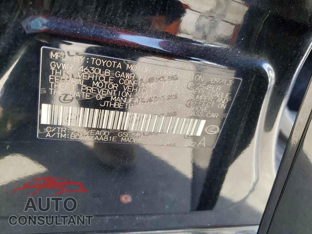LEXUS IS 2014 - JTHBE1D28E5006892