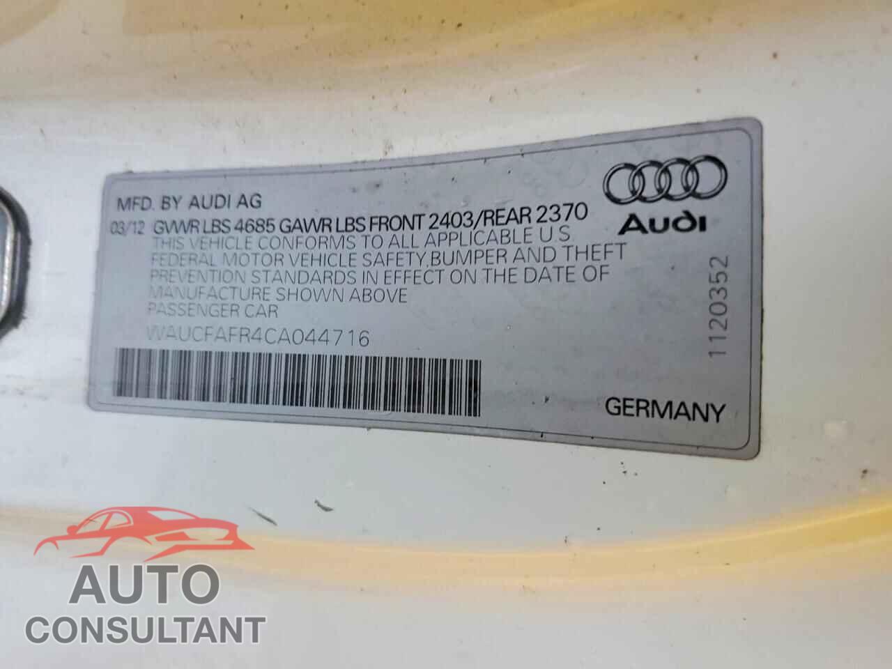 AUDI A5 2012 - WAUCFAFR4CA044716