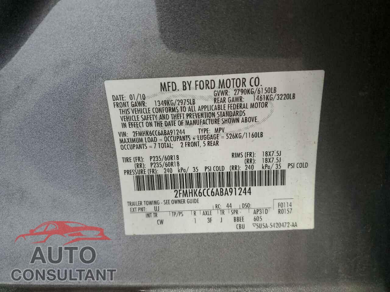 FORD FLEX 2010 - 2FMHK6CC6ABA91244