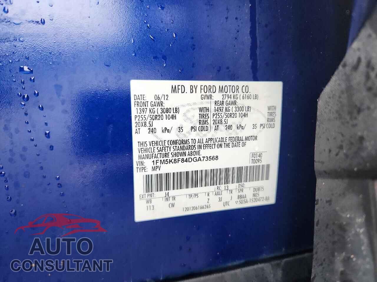 FORD EXPLORER 2013 - 1FM5K8F84DGA73568