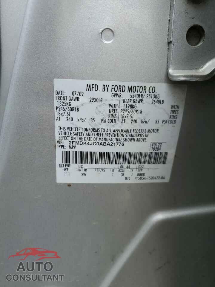 FORD EDGE 2010 - 2FMDK4JC0ABA21776