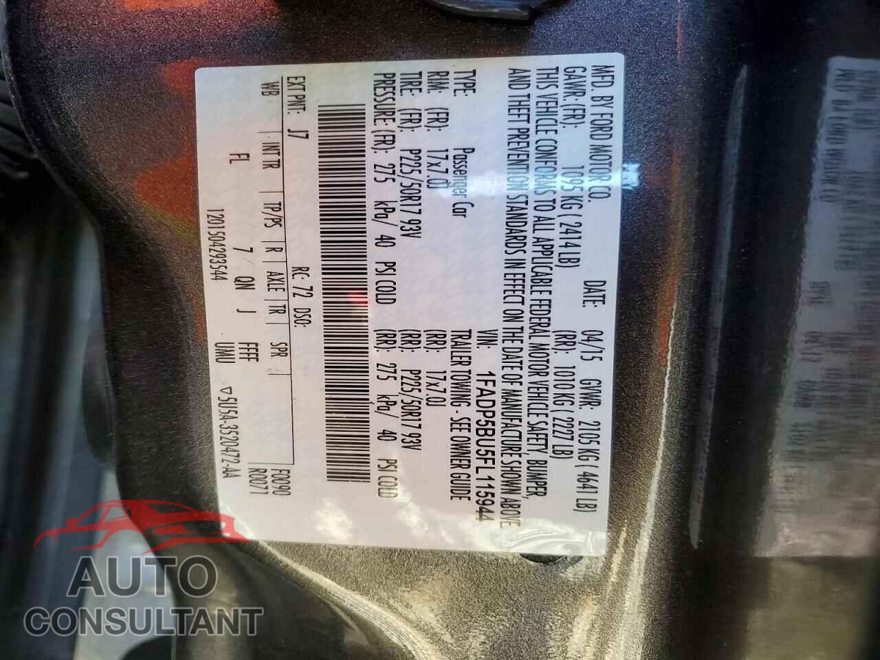 FORD CMAX 2015 - 1FADP5BU5FL115944