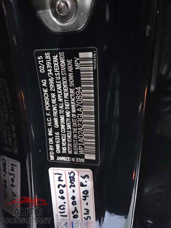 PORSCHE CAYENNE 2016 - WP1AD2A23GLA70894