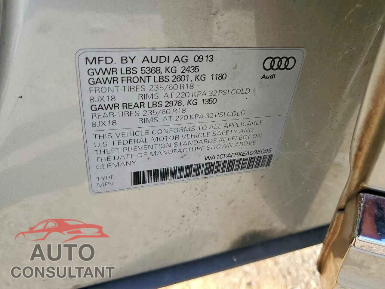 AUDI Q5 2014 - WA1CFAFPXEA035095