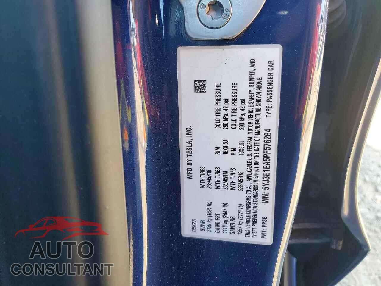 TESLA MODEL 3 2023 - 5YJ3E1EA5PF576264