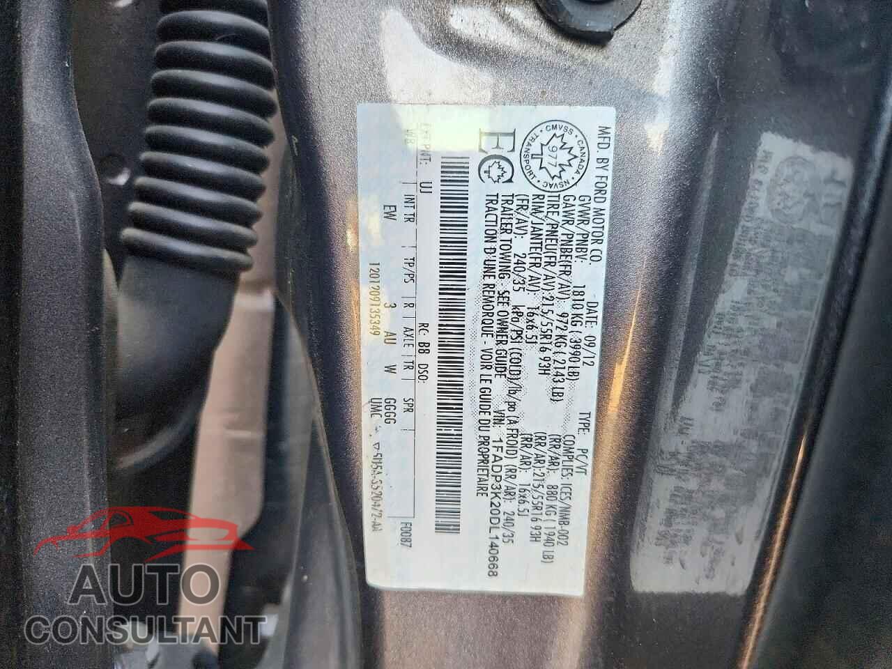 FORD FOCUS 2013 - 1FADP3K20DL140668