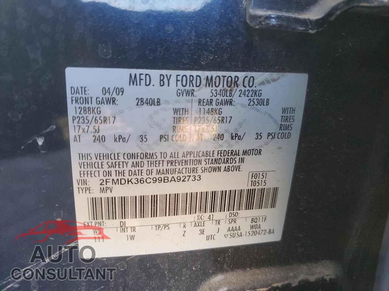 FORD EDGE 2009 - 2FMDK36C99BA92733