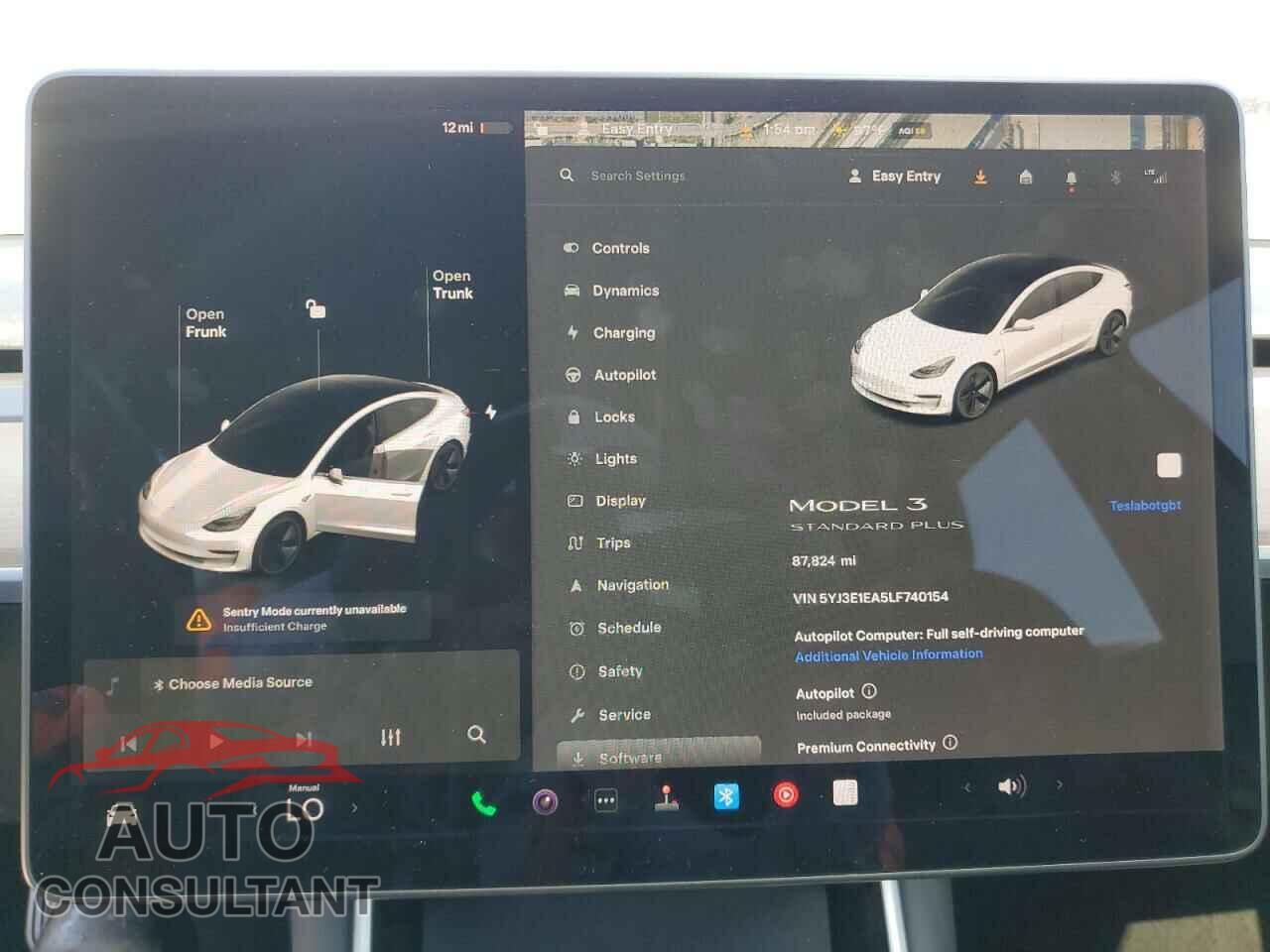 TESLA MODEL 3 2020 - 5YJ3E1EA5LF740154